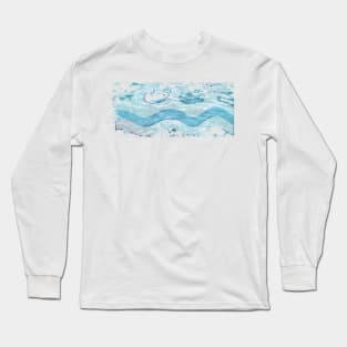 blue water waves design Long Sleeve T-Shirt